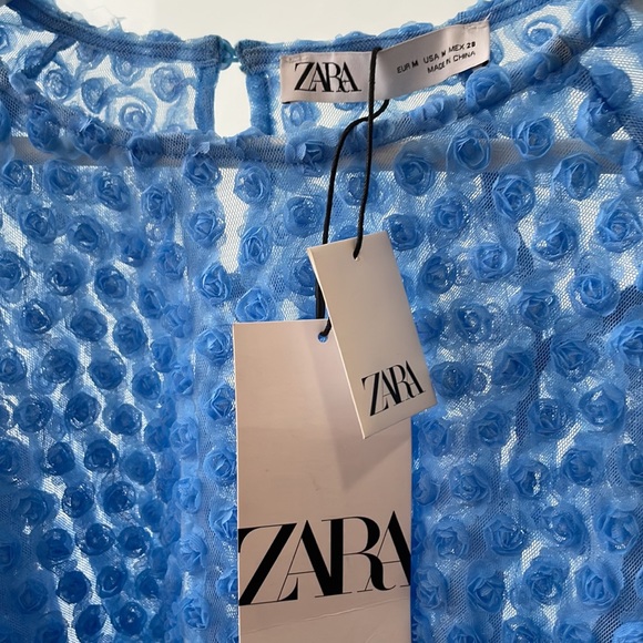 Zara Floral Shirt - Size M - Boho Chic Lightweight Top - Picture 10 of 12